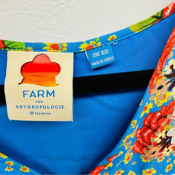 FARM RIO ANTHROPOLOGIE FLORAL TUNIC TOP ONE SIZE - Picture 4 of 8
